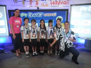 Academic Competition Academy fifth graders are participating in "PlaySmart Hawaii," a scholastic competition game show, against 14 schools.