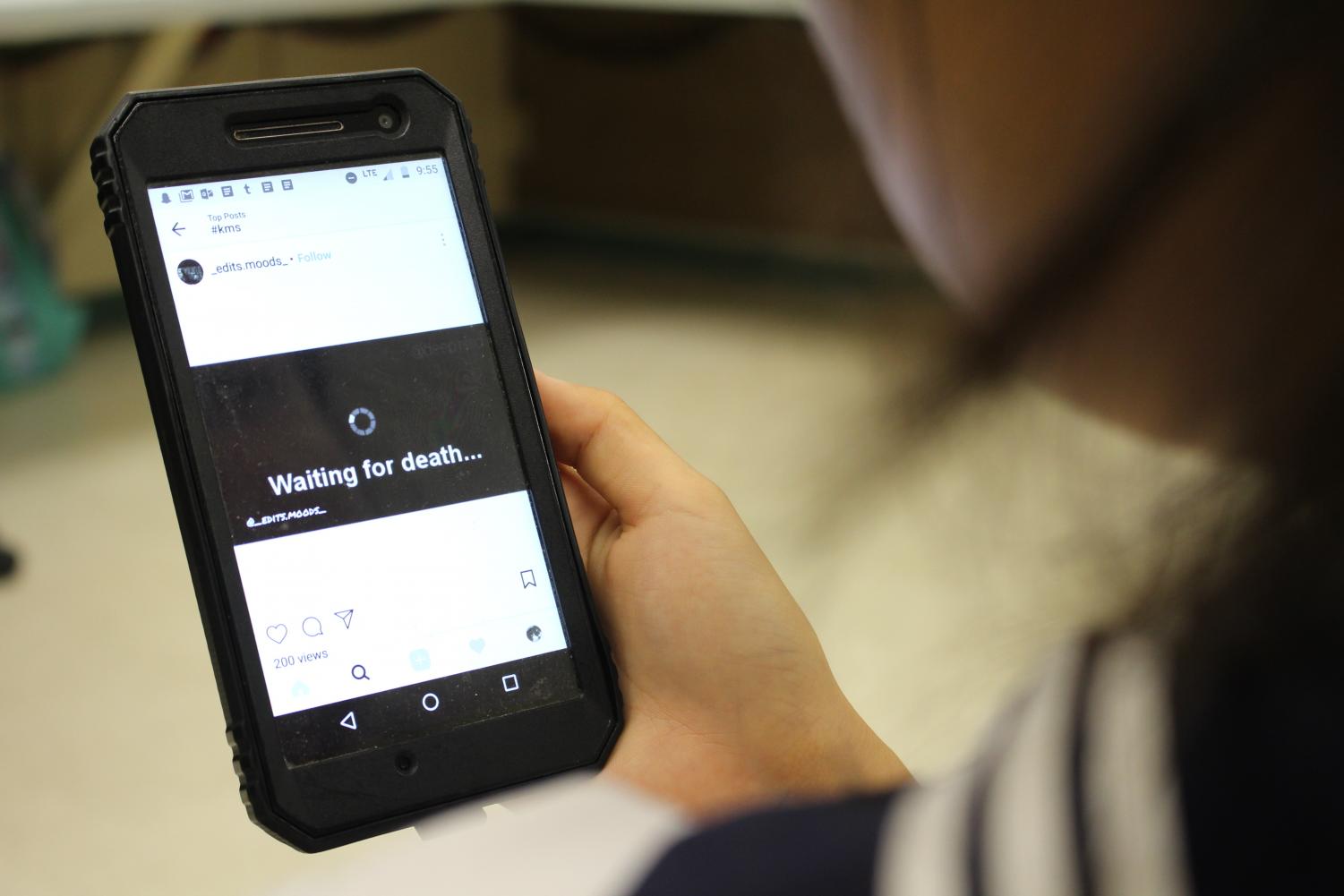 Teenagers today have become accustomed to seeing morbid humor, like this, on social media. While some brush it off as a joke, others believe this kind of humor should be put to an end. Photo by Shelby Mattos.