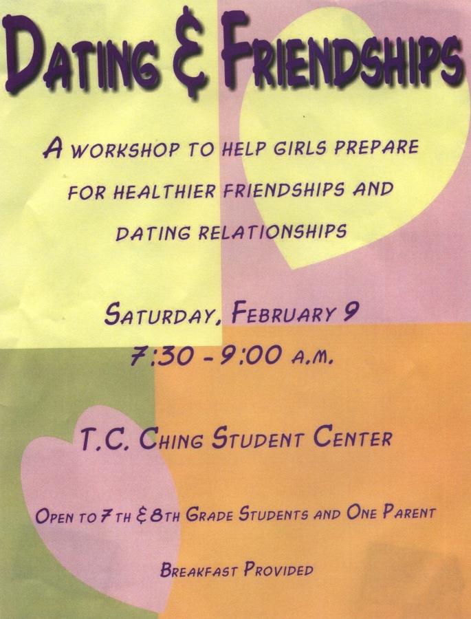 Workshop to educate parents and students about healthy relationships