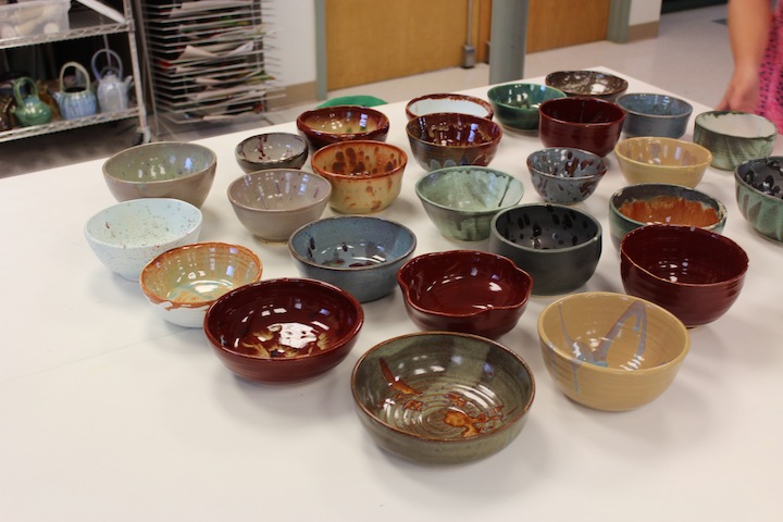 Ceramic students make bowls for Empty Bowl Project