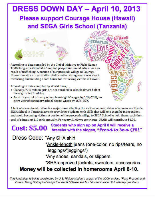 Sacred Hearts supports Courage House and SEGA Girls School