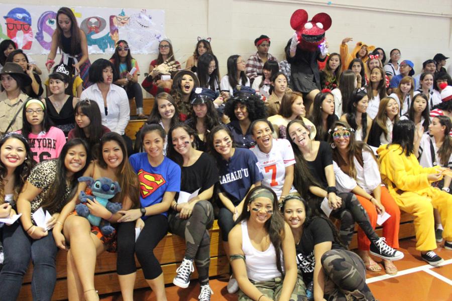 Seniors+show+their+Halloween+spirit+at+the+pep+rally+and+take+advantage+of+the+chance+to+dress+in+costume.