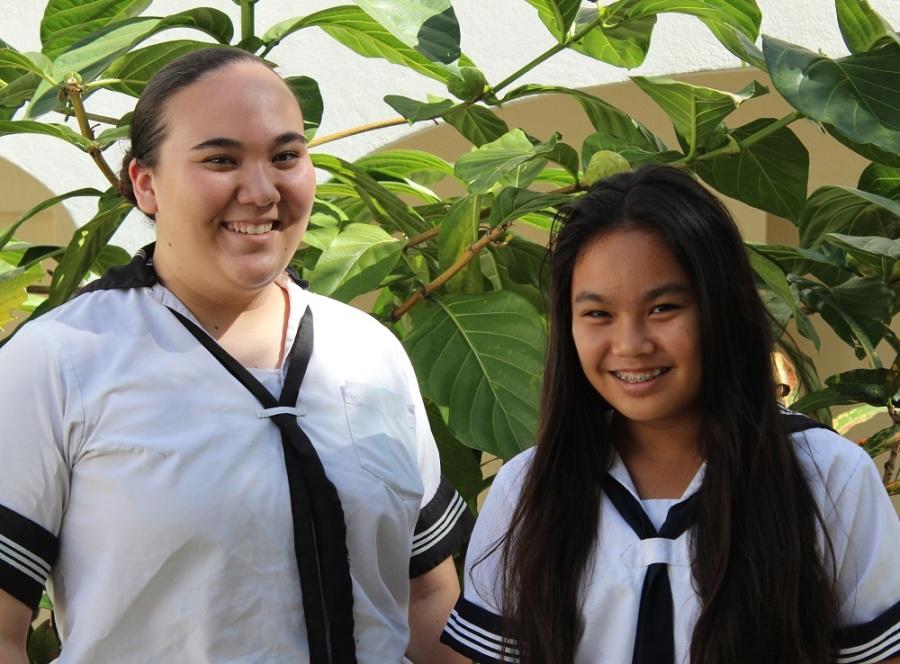 Eighth graders Natasha Bandack and Celine Arnobit competed in the Honolulu District Spelling Bee, finishing in the 5th and 10th rounds respectively.