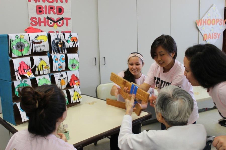 The Senior Class spent a day at Leahi Hospital helping senior citizens at the Spring Fling carnival for the divisions service learning project.