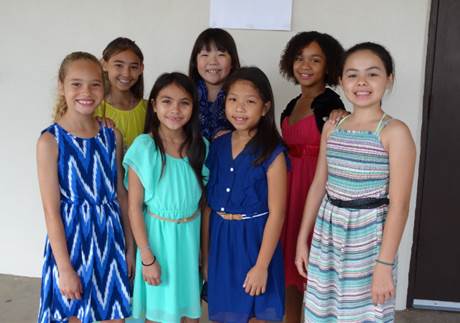 Back row from left to right: Zandrina Cambra, Ayla Hakikawa, Ceana Fitzgerald
Front row from left to right: Ariana Dowda-Gates, Andromeda Tong, Lauren Lee, Millie Rice.
Photo credit: Laurel Oshiro.