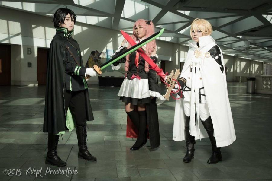 Photo credit: Grace Francisco, taken by Adept Photography

 (L to R) Sophomores Natasha Wong, Grace Francisco  and Sola Nagaoki cosplay as characters from the anime Owari No Seraph. 