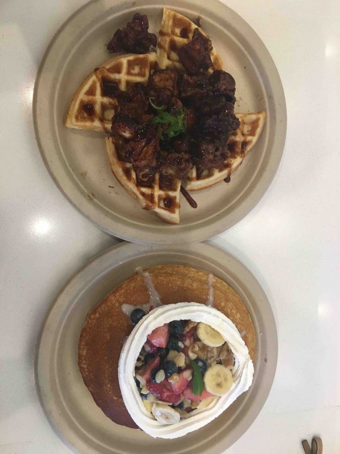Butter Mochi Pancakes and KFC Waffles are customer favorites at Koa Cafe. Photo credit: Danelle Vicencio