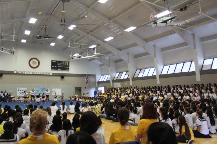 The assembly was filled with students, teachers, staff and sisters who were celebrating the Academy’s Founder’s Day. 