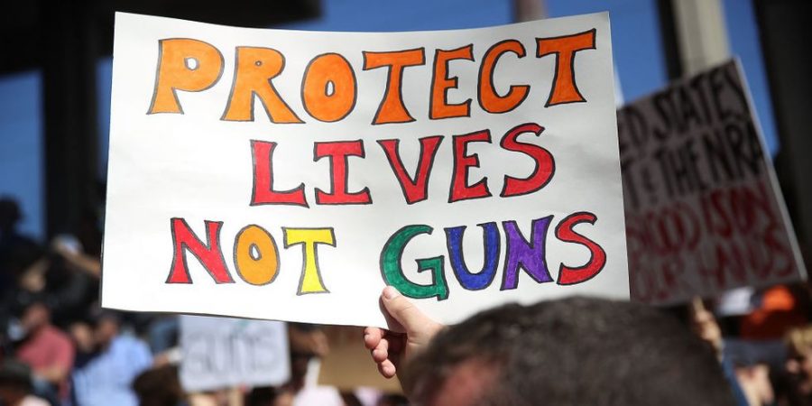  At the Washington D.C. March for Our Lives protest, marchers created posters supporting gun control. Photo courtesy of Getty Images.
