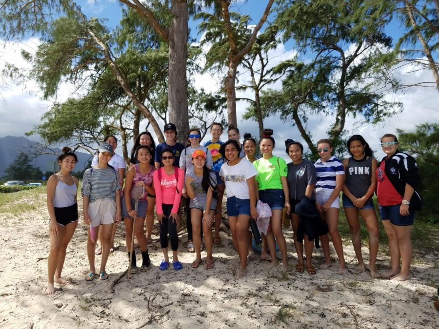  The Sacred Hearts Academy’s Eco Club along with the PAAC and LAB spent the day cleaning up Bellows Beach in Waimanalo. All photos courtesy of Kinga Wojtas. 