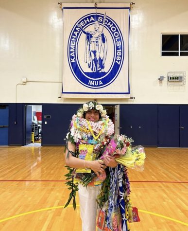 A picture after Kamehameha senior Kensen Fuata’s senior night. She currently ranks third in the state. Photo courtesy of Fuata.
