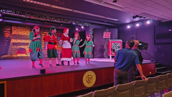 Students perform a scene from the"Christmas Spectacular" for KHON's live morning show. Photo courtesy of the Academy.